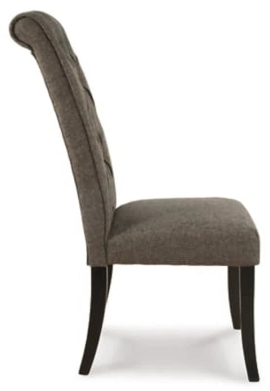 Brownish Gray Tufted Upholstered Armless Dining Chair, Set of 2 X12624