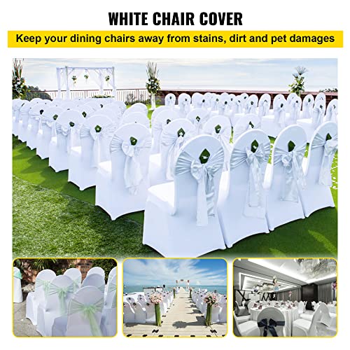 100Pcs White Spandex Stretch Chair Covers G991