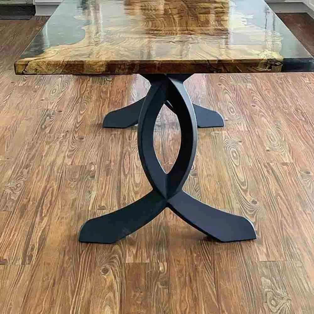 Set of 2 Steel Desk Legs, 28" H x 26" W X940013