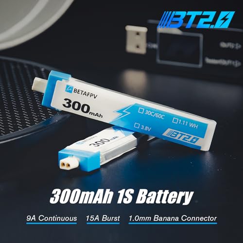 300mAh 1S Battery 3.8V 30C/60C Lipo with 1.0mm Banana Connector X956452