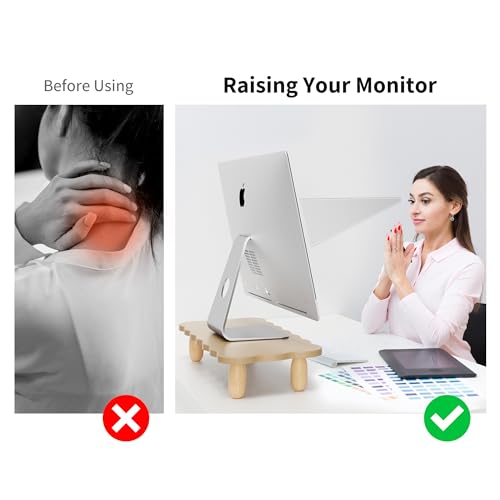 White Wood Monitor Stand Riser D927