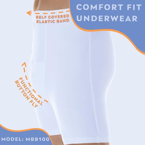 Men’s Incontinence Boxer Brief with Regular Absorbency, Reusable & Washable Leak Proof Underwear (Single Pair) L24196