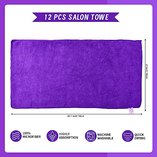 12 Pack Grey Microfiber Salon Towel 29.53 x 13.78 inch E6297
