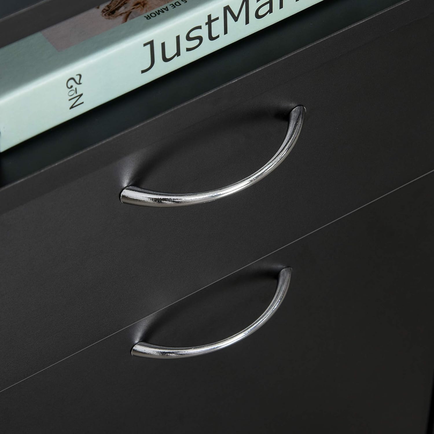 Black Mobile Storage Cabinet with Drawer and Castors X912