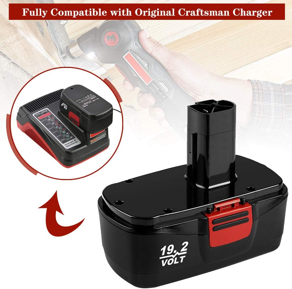 2 Pack 3600mAh Ni-Mh Replacement Battery for 19.2V Cordless Drill Batteries J89977