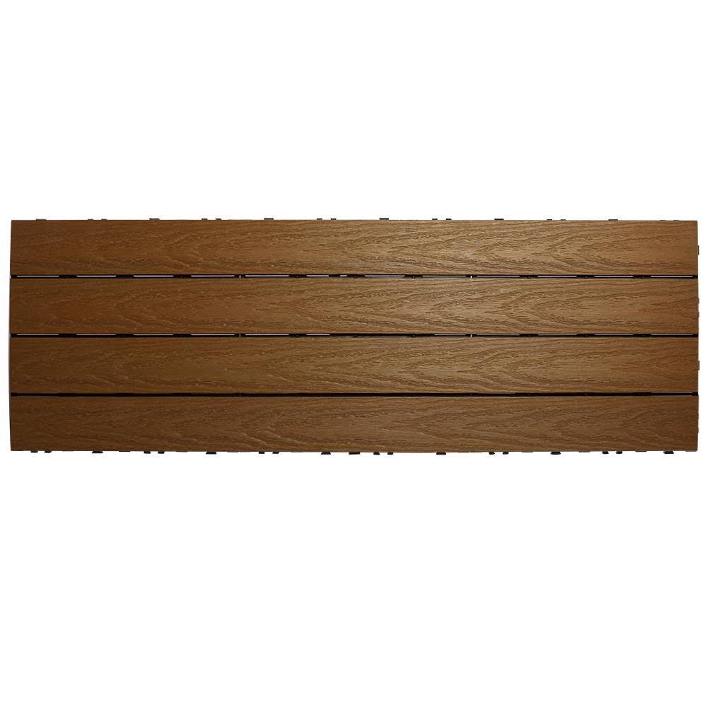 1 ft. x 3 ft. Composite Deck Tile in Peruvian Teak (15 Sq. ft. per Box) W266