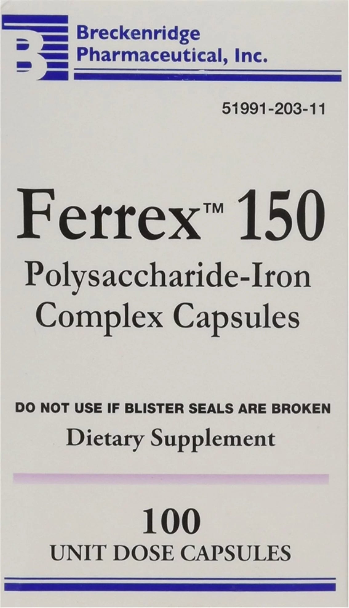 Polysaccharide Iron Complex Capsules 100 ea (Pack of 2) A8276