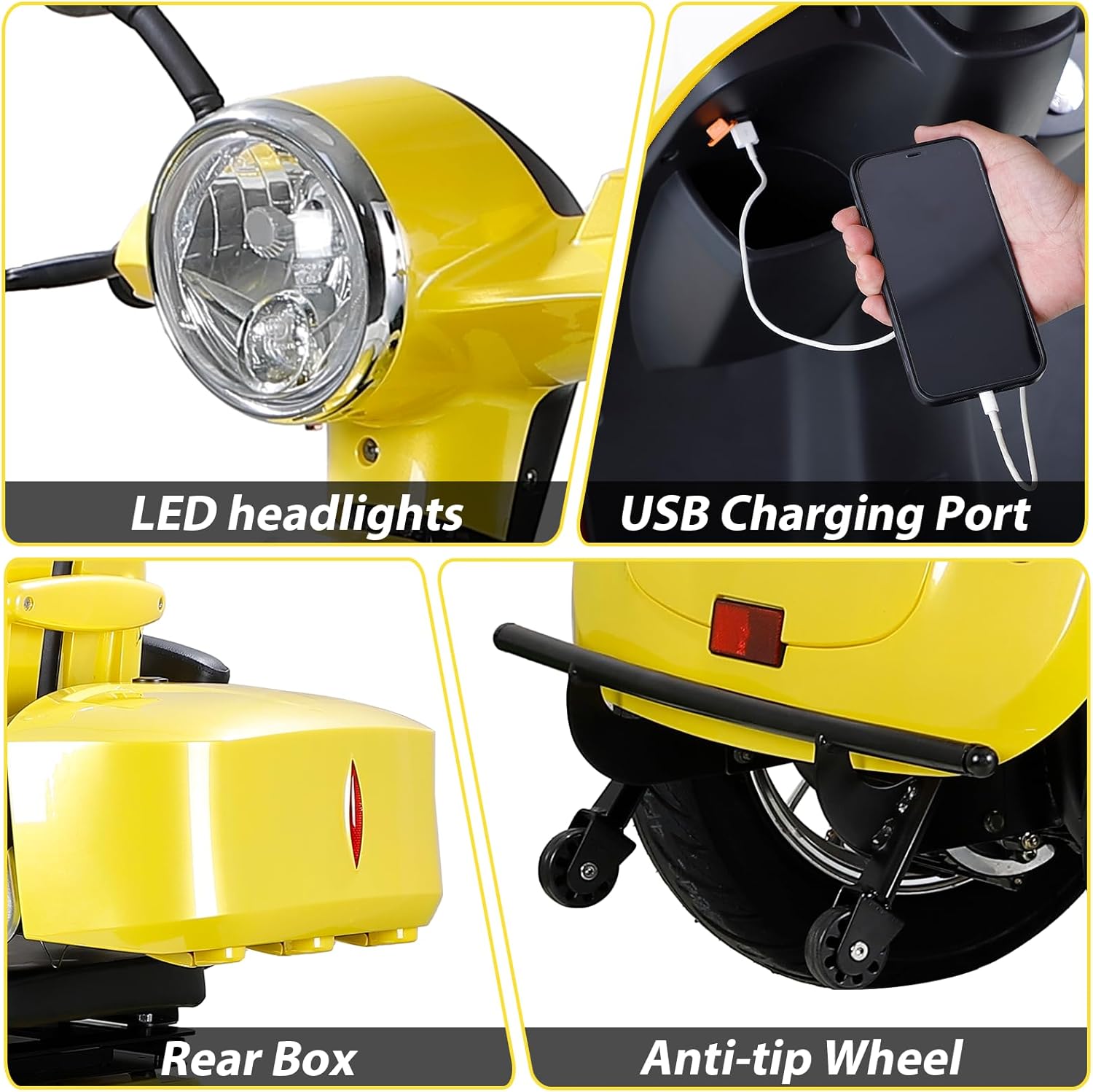 Heavy Duty 4-Wheel 3 Speed Mobility Scooter, 500 lbs. Weight Capacity G924