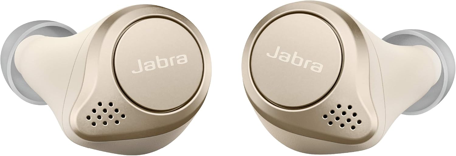 Gold Beige True Wireless Bluetooth Earbuds with Charging Case B4368