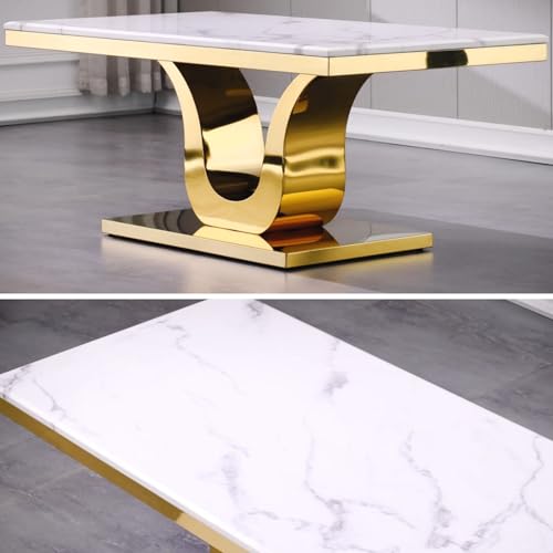 White Silver Rectangle 48" Coffee Table N216