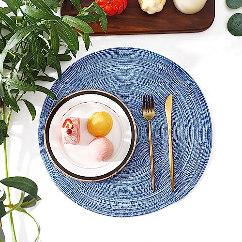 Glitter Gold Round Braided Placemats Set of 8 J35305