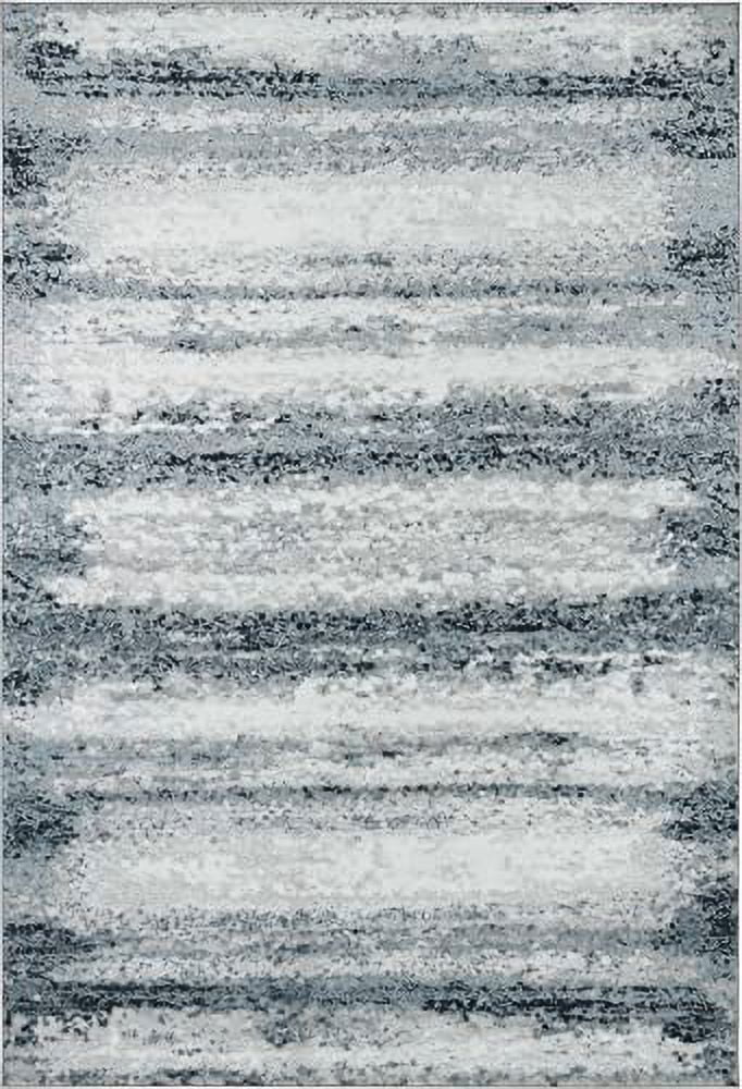 Modern Abstract Area Rug (8x10, Grey Navy) I485