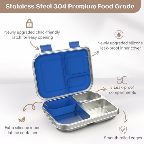 Pink 3 Compartments Leak Proof Stainless Steel Bento Lunch Box N1817