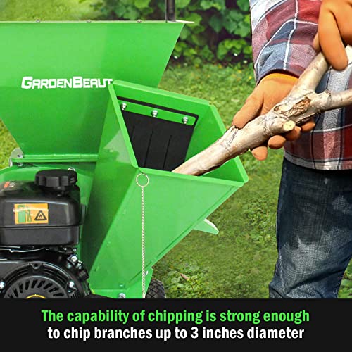7HP 212cc Gas Powered Wood Chipper Shredder Mulcher with Debris Bag G1243