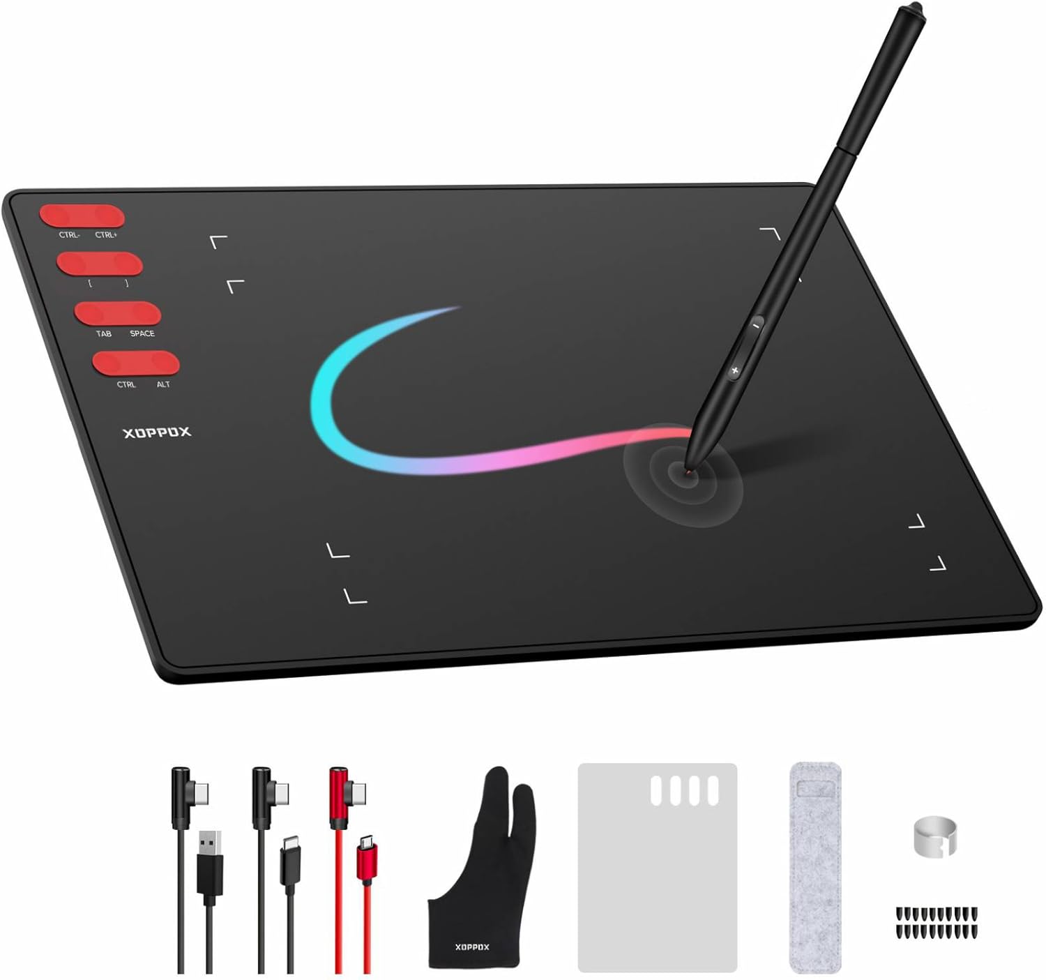 Graphics Drawing Tablet with 8 x 6 Inch Active Area, 8192 Level Battery-Free Pen and 8 Express Keys G5878