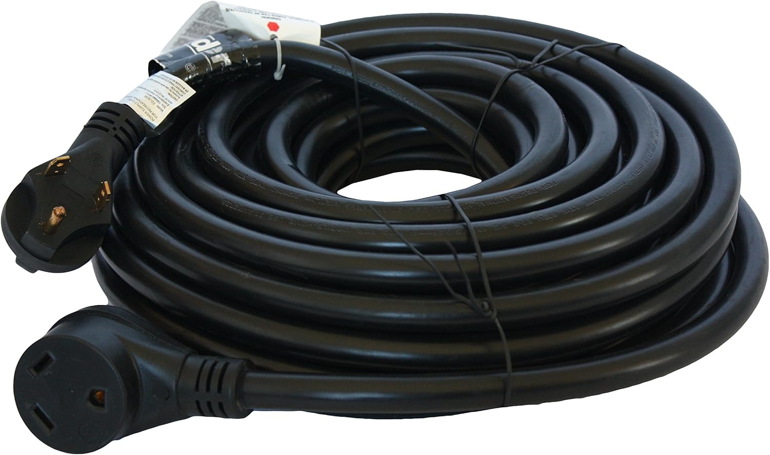 50 Feet Black 30 Amp RV Power Extension Cord Pack of 2 K1994