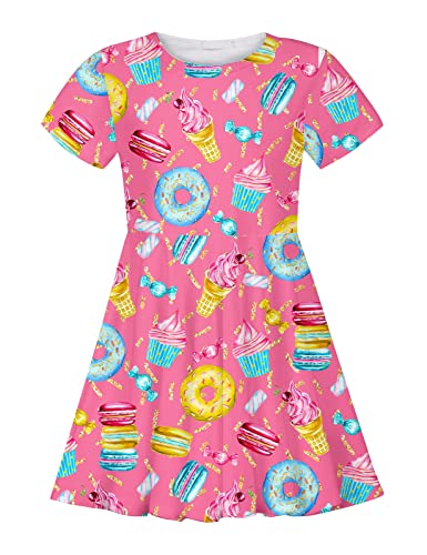 Little Girls Short Sleeve Casual Summer Sundress M19741