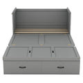 Gray Full Size Murphy Bed with Shelf and Charging Station J67325