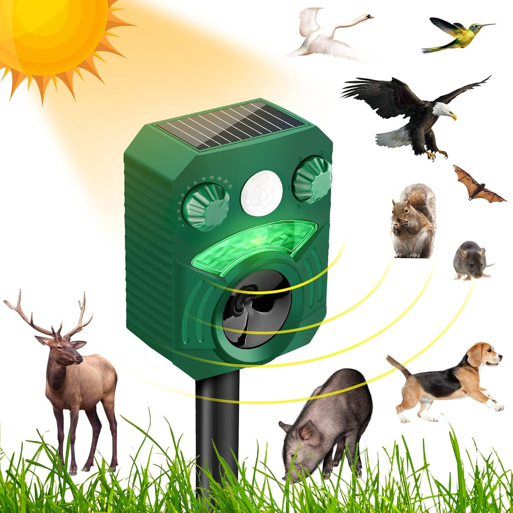 Ultrasonic Outdoor Animal Repeller with Motion Sensor, 1600sq.ft Coverage L91685