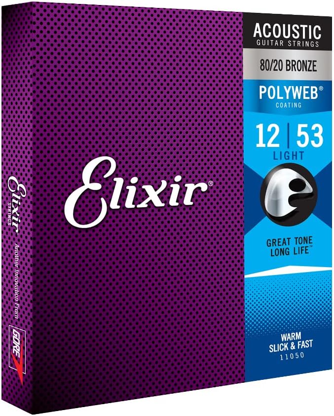 Light Acoustic Guitar Strings Polyweb Coated 12-53 3 Pack O677