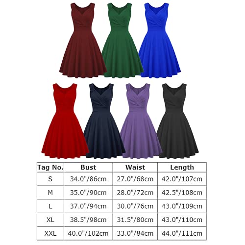 Vintage Sleeveless V-Neck Swing Dress J49289