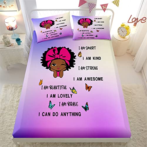 Purple Fitted Sheet Set with 2 Pillowcases N9635