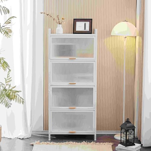 White 5 Shelf Cabinet with Door and Shelves C41757