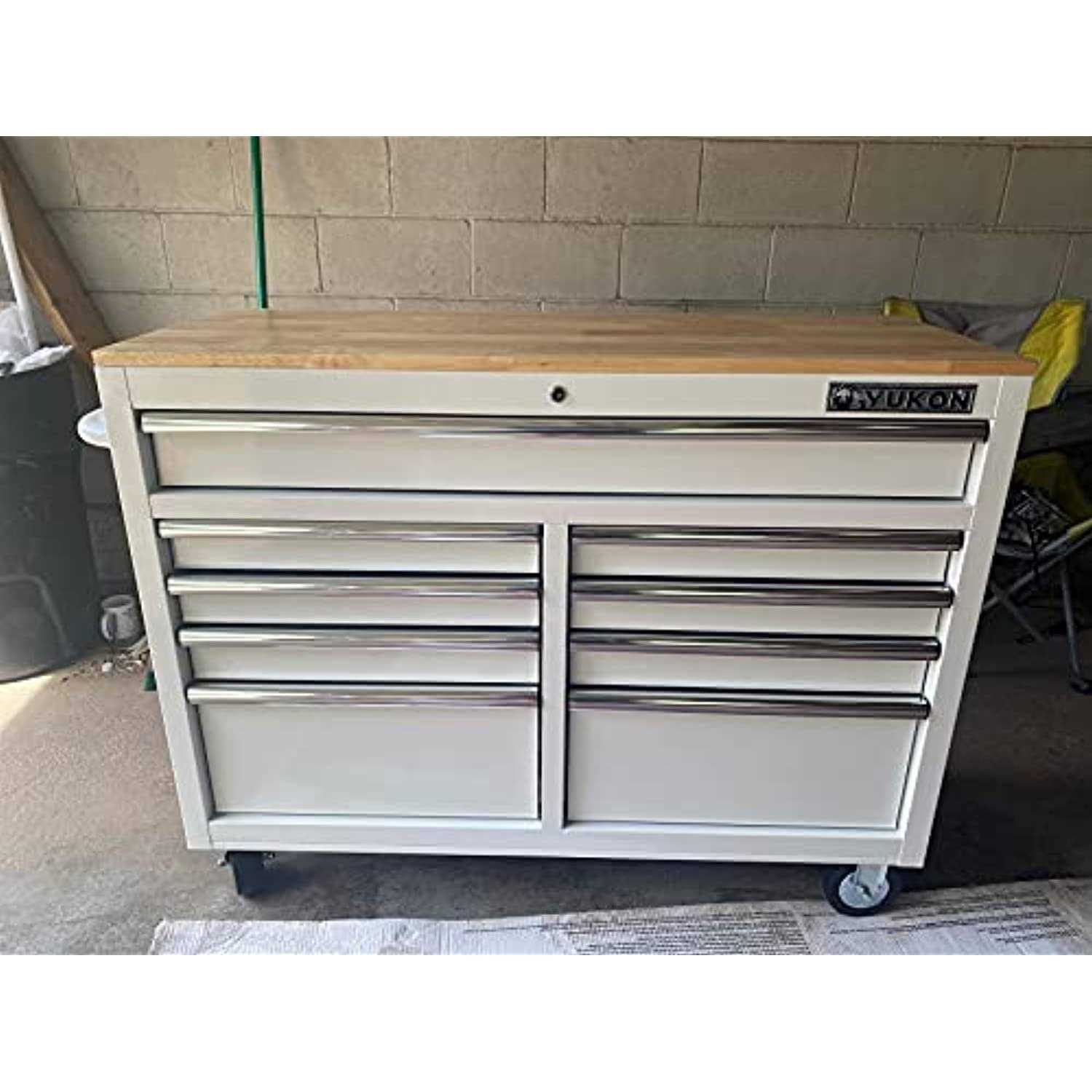 9 Drawer Mobile Storage Cabinet with Solid Wood Top G2030