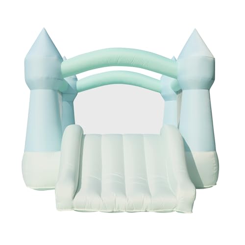 Pastel Bouncy Castle with Slide, 12 ft L x 9 ft W x 7 ft H, UL Blower Included O204
