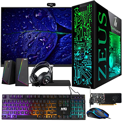 Gaming Desktop PC, Intel i5 4th Gen, GT 1030 2GB DDR5, 8GB RAM, 1TB SSD + 4TB HDD, 24 Inch Curved Gaming Monitor, Windows 11 Pro A646