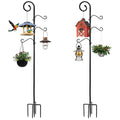 76 Inch 2 Pack Shepherds Hooks with 4 Hooks and Base Z672