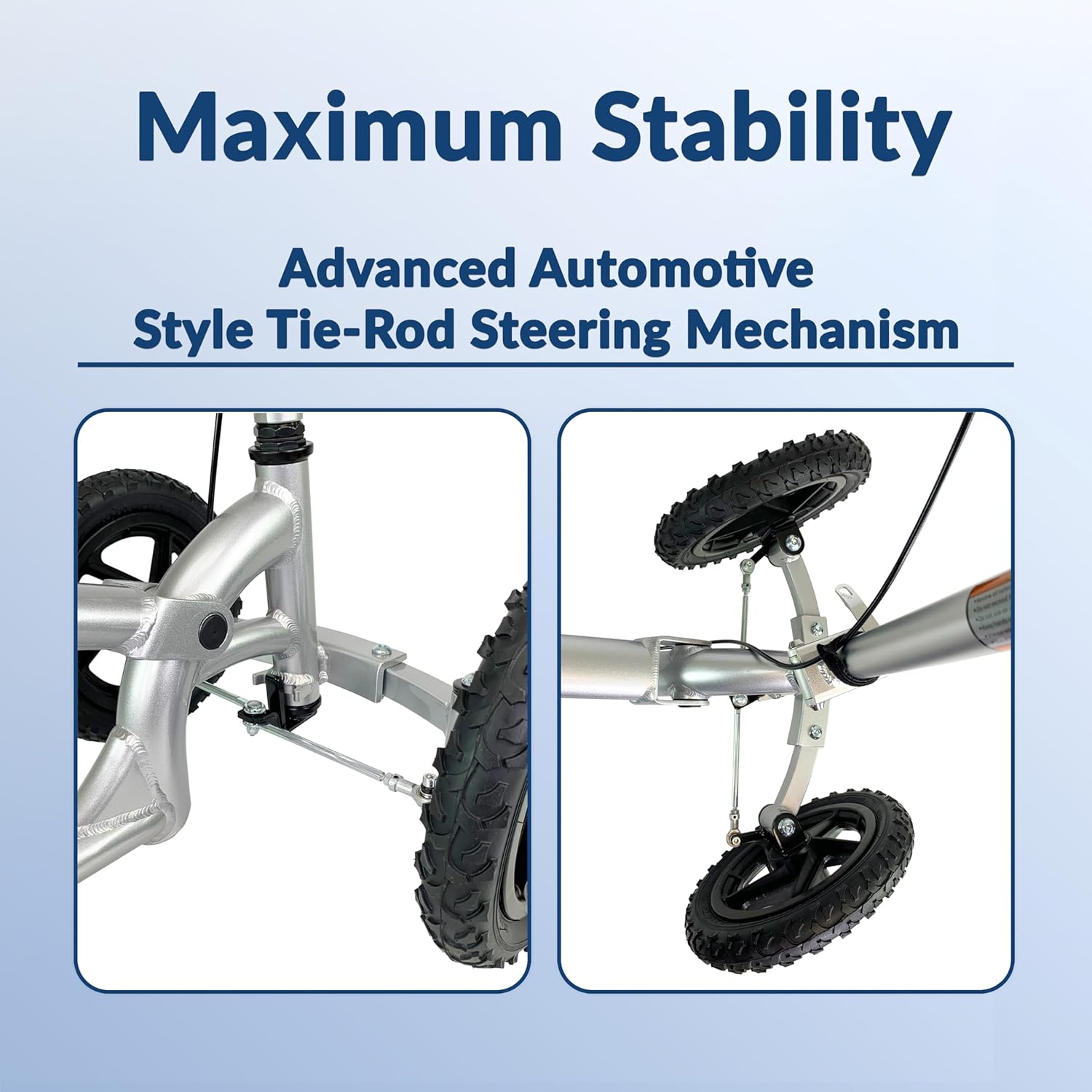 Silver All Terrain Knee Scooter with Shock Absorber U67207