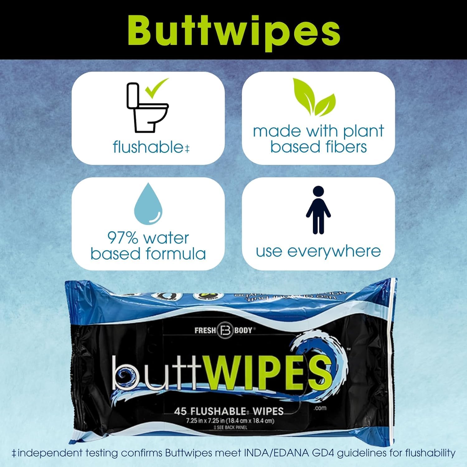 Flushable Wipes (1 Pack, 45 wipes) Q288572