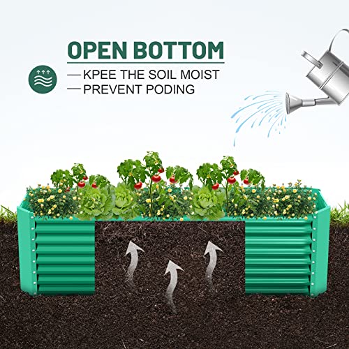 8×4×2 ft Galvanized Raised Garden Bed Kit A900005