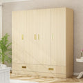 82.7" H Armoire Wardrobe Closet with 8 Doors and 2 Drawers, Light Brown Wood Grain C213
