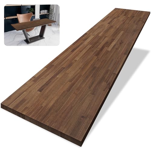 Solid Wood Table Top, Dark Walnut Stained Acacia Desktop, 1in. Thick Q27862