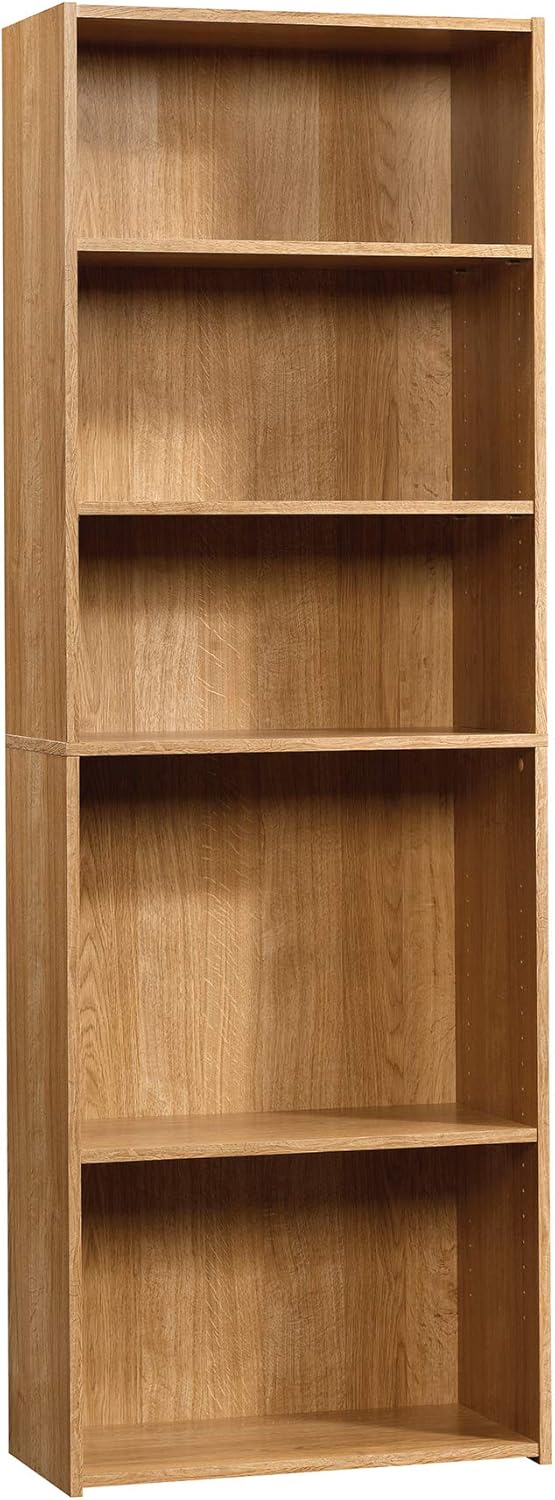 Highland Oak Pantry Cabinet and 5 Shelf Bookcase D171559