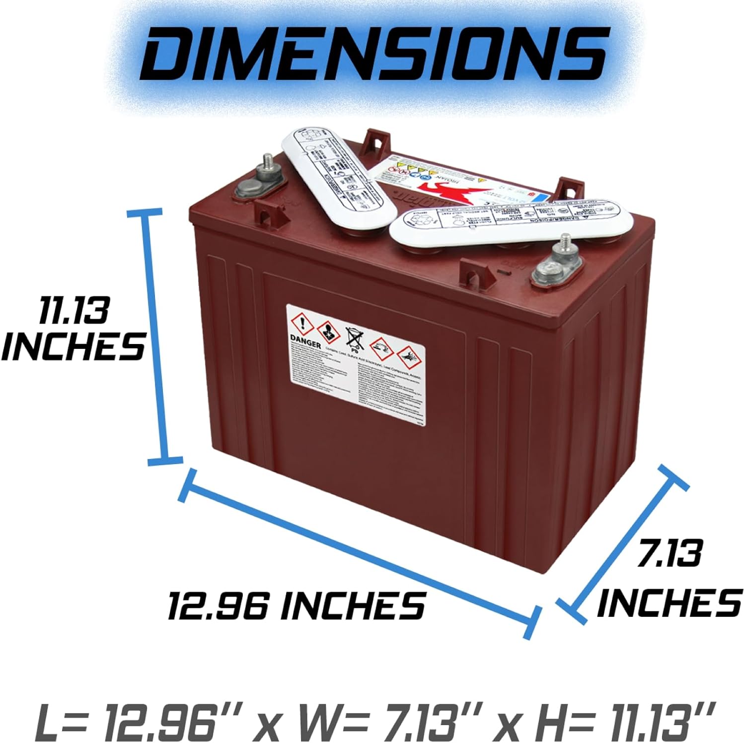 12V 150Ah Flooded Lead Acid Deep Cycle Battery x2 U326885