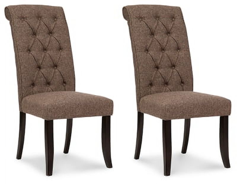 Brownish Gray Tufted Upholstered Armless Dining Chair, Set of 2 X12624