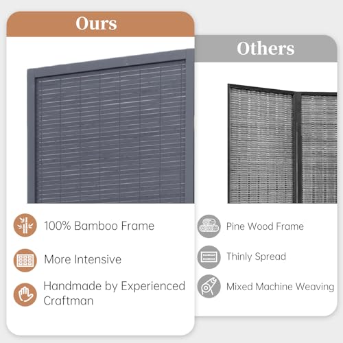 Hand-Made Bamboo 4 Panel Room Divider I6041
