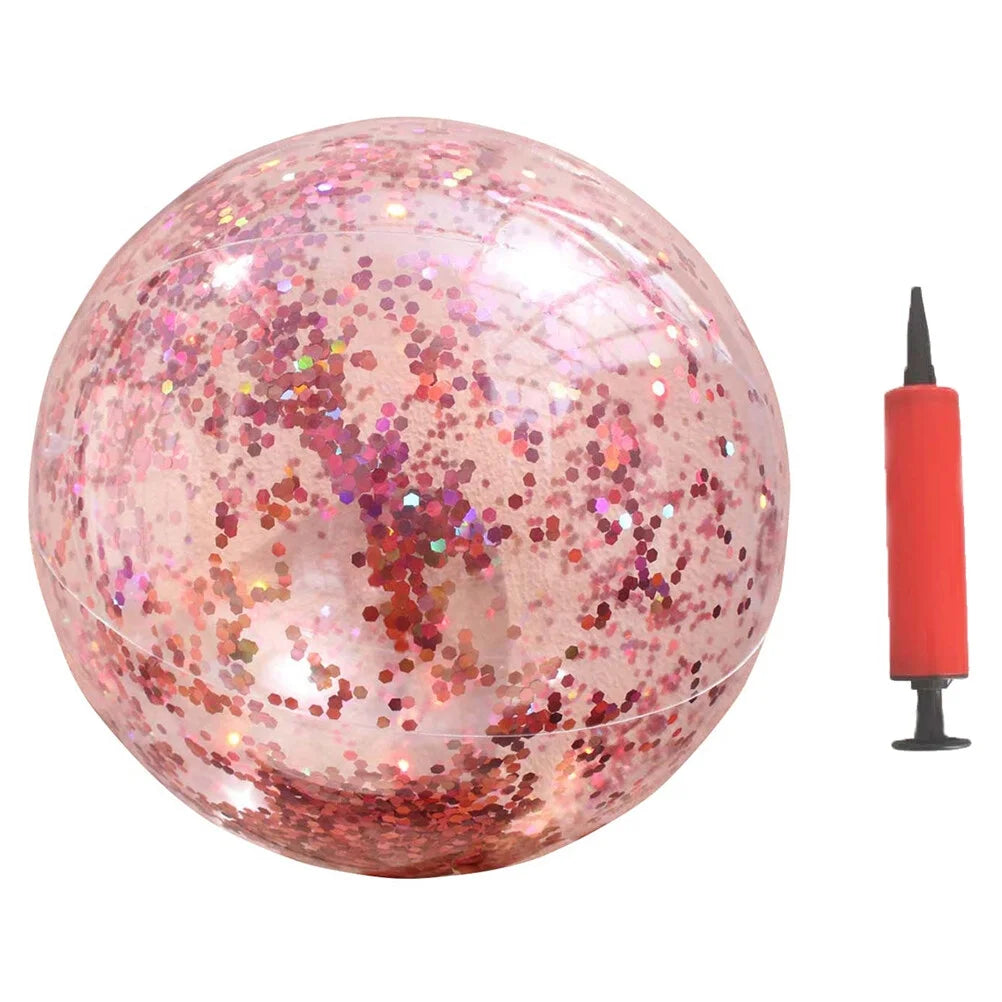 Gold Glitter Sequin Beach Ball with Pump M5566