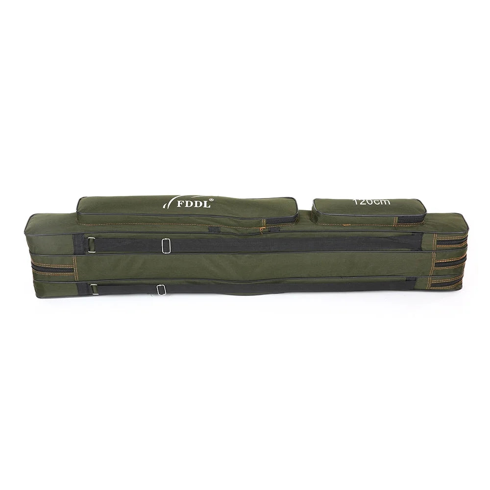 Portable Folding Fishing Rod Carrier Canvas Storage Bag Case H8085