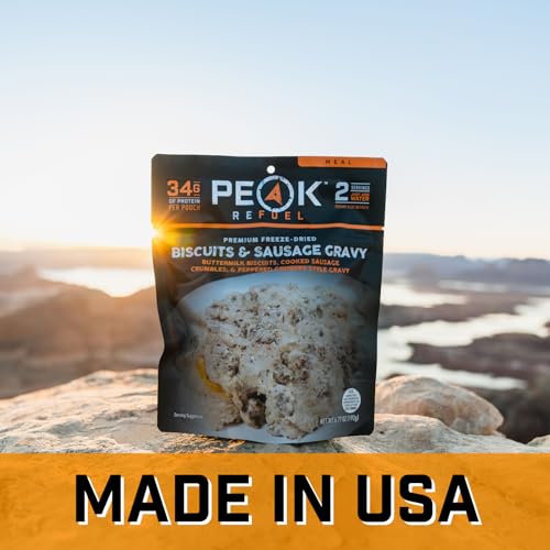 Freeze Dried Biscuits and Gravy Camping Food, 2 Serving Pouch N3052