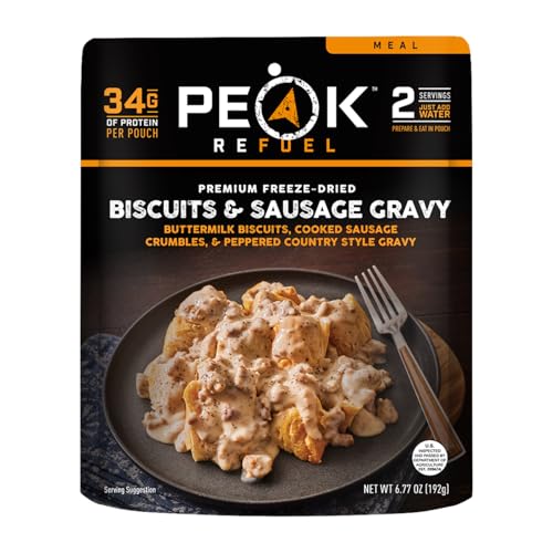 Freeze Dried Biscuits and Gravy Camping Food, 2 Serving Pouch N3052