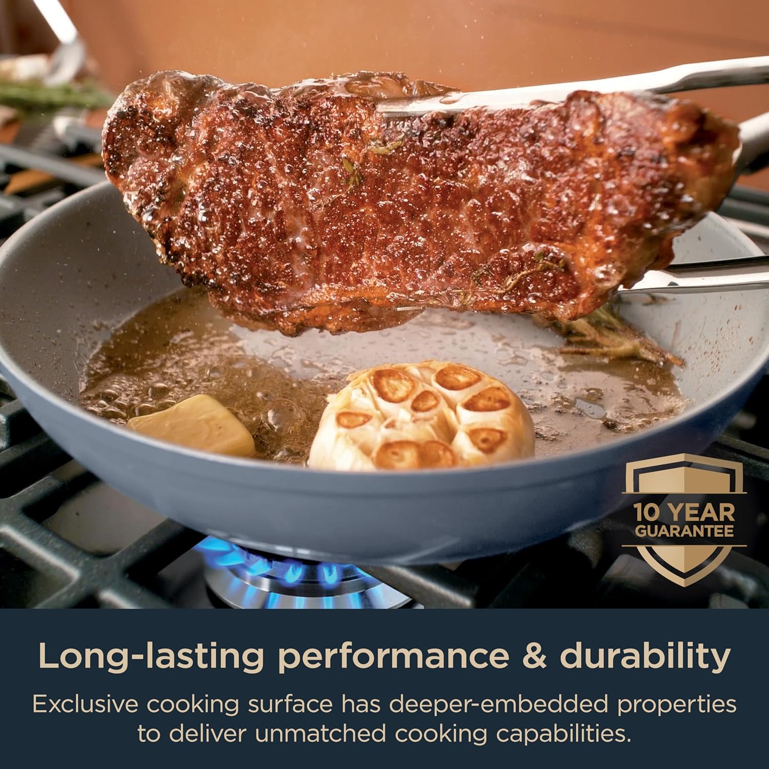 14-Piece Non-Stick Ceramic Cookware Set with Glass Lids T972677