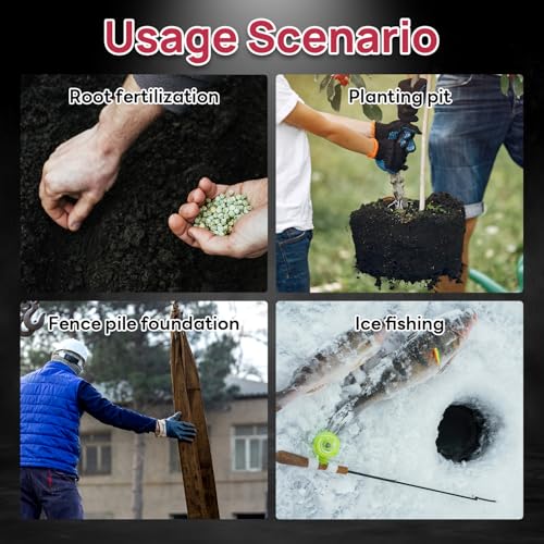 1500W Electric Post Hole Digger with 8" Digging Auger and Extension Rods G2908
