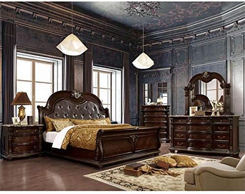 Brown Cherry Wood 3-Drawer Nightstand Y760