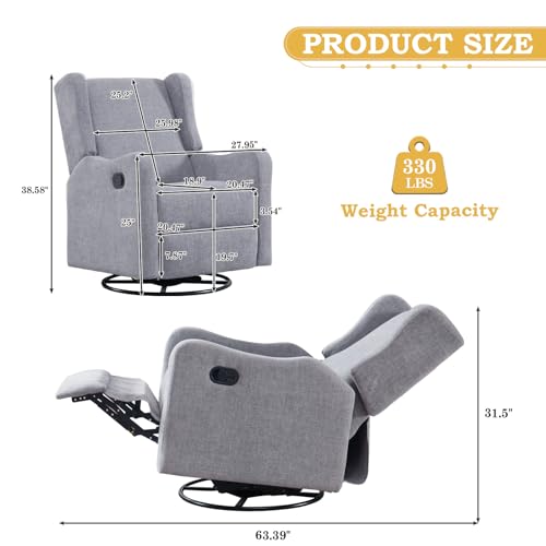 Swivel Rocking Recliner Chair J629