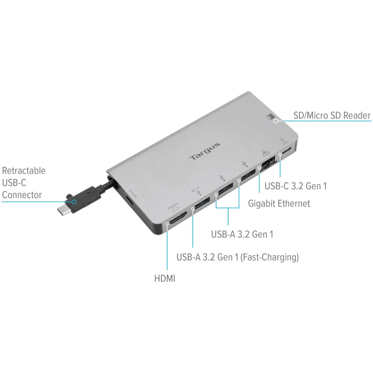 Usbc DP Alt Mode Single Video 4K HDMI Docking Station with Card Reader N84744