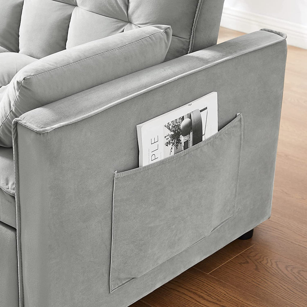 Velvet Loveseat Sofa Couch With Toss Pillows Y7260
